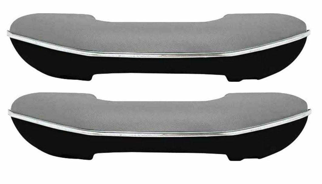 OER Gray/Black Armrest Set With Stainless Trim 1955-1966 Chevy/GMC Pickup Truck