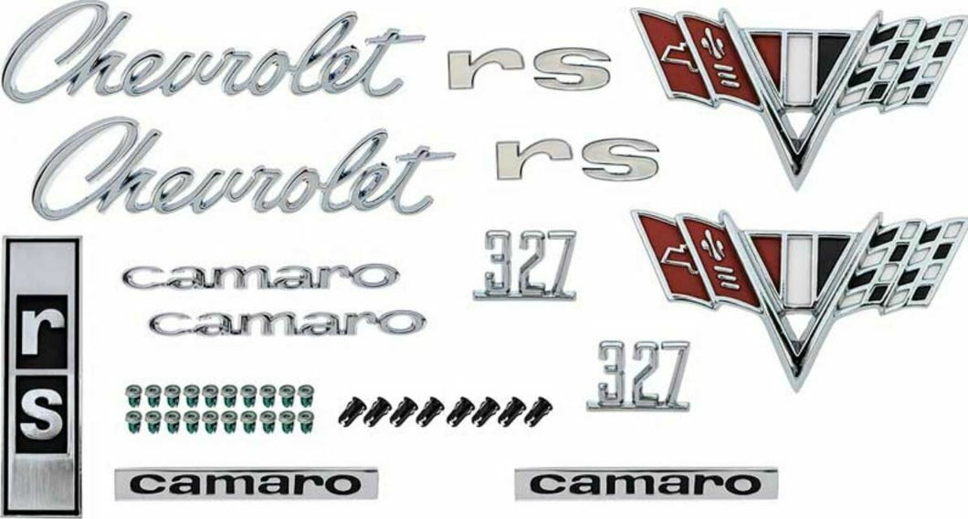 OER R1070 Complete Emblem Set 1967 Chevy Camaro RS With 327 Engine