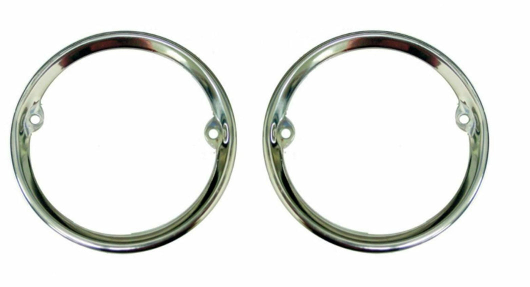 United Pacific Stainless Steel Tail Light Bezel Set 1955-59 Chevy GM Stepside