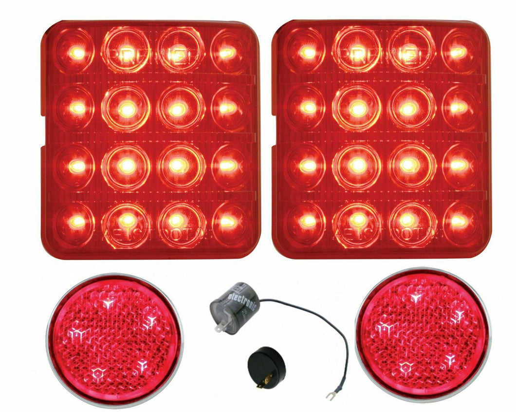 United Pacific LED Tail Light & Reflector Set 1951-1952 Chevy Bel Air/Styleline