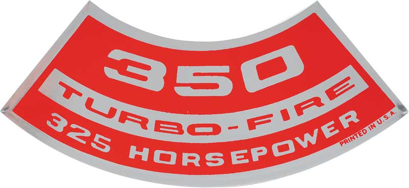 OER Air Cleaner Decal Turbo-Fire 350/325 HP Camaro Nova Chevelle Impala Corvette