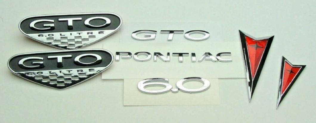 Reproduction LS2 6.0L Chrome Complete Exterior Emblem Set 2005-2006 Pontiac GTO
