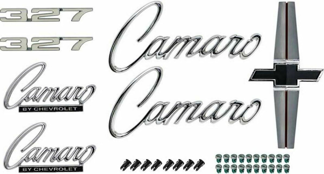 OER Complete Emblem Set 1968 Standard Chevy Camaro With 327 Engine