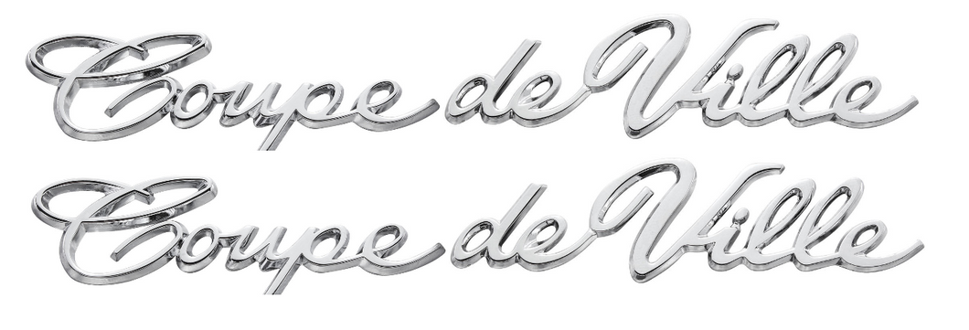 RestoParts Coupe deVille Quarter Panel Emblem Set 1965-1970 Cadillac DeVille