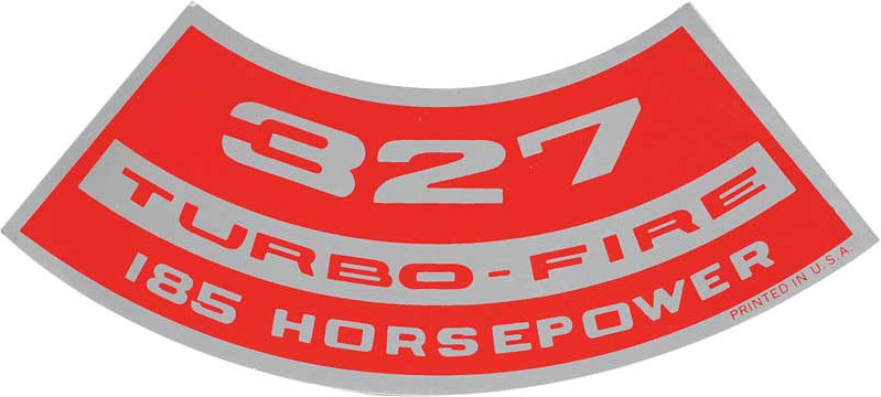 OER Air Cleaner Decal Turbo-Fire 327/185 HP Camaro Nova Chevelle Impala Corvette
