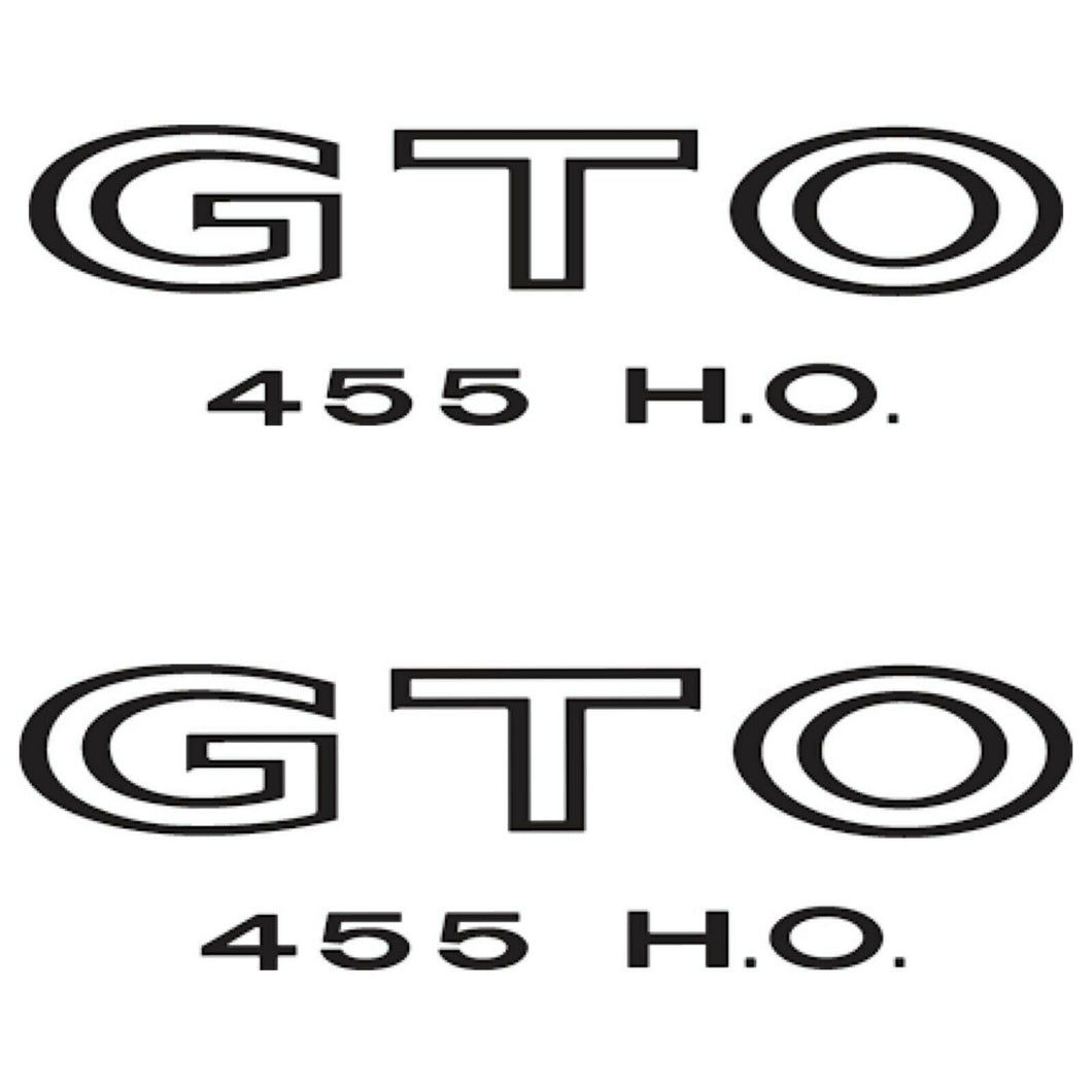 Black Body/Fender Decal Set 1971 Pontiac GTO 455 HO Engine