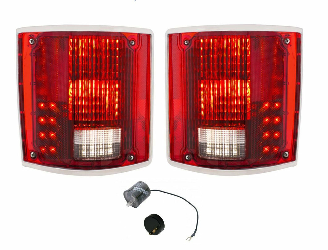 United Pacific Sequential LED Tail Lamp Set W/ Trim 1973-87 Chevrolet GMC Truck