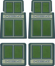 Load image into Gallery viewer, OER 4 Piece Green Carpeted &quot;Hemi&quot; Floor Mat Set 1960-1976 Mopar Models
