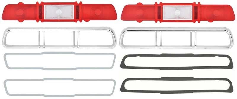 OER Tail Lamp and Backup Lamp Lens Set with Bezels and Gaskets For 1967 Impala