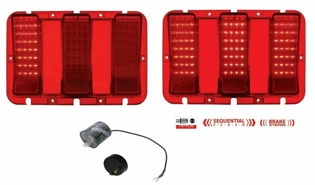 United Pacific Super Bright LED Tail Light Set & Flasher 1967-1968 Ford Mustang