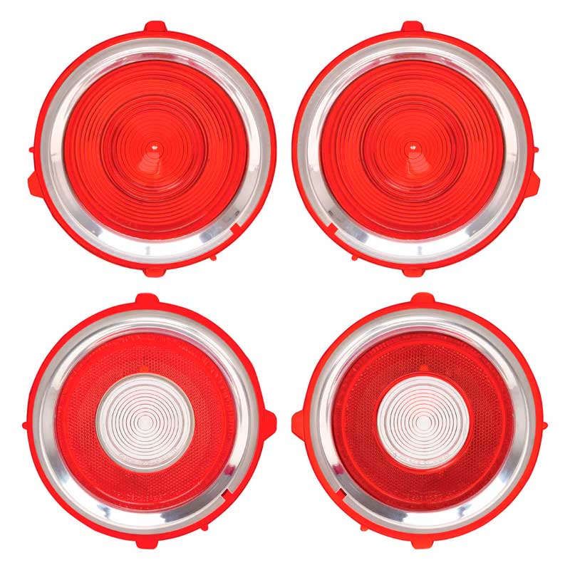 OER R530 1970-1971 Chevrolet Camaro Standard Tail Lamp & Back-Up Lens Set