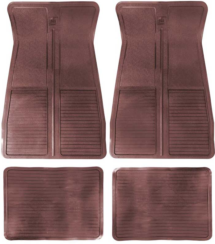 OER Dark Red 4 Piece Rubber Floor Mat Set For 1973-1981 Firebird Camaro Nova