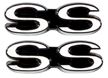 Load image into Gallery viewer, OER Zinc Diecast Front Fender SS Emblem Set For 1968 Chevy Camaro Models
