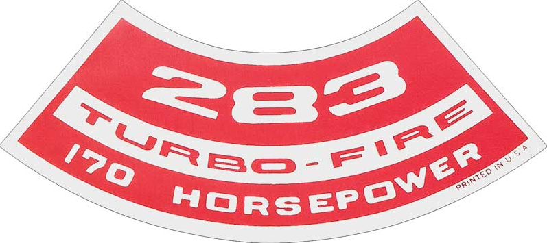 OER Air Cleaner Decal Turbo-Fire 283/170 HP Camaro Nova Chevelle Impala Corvette