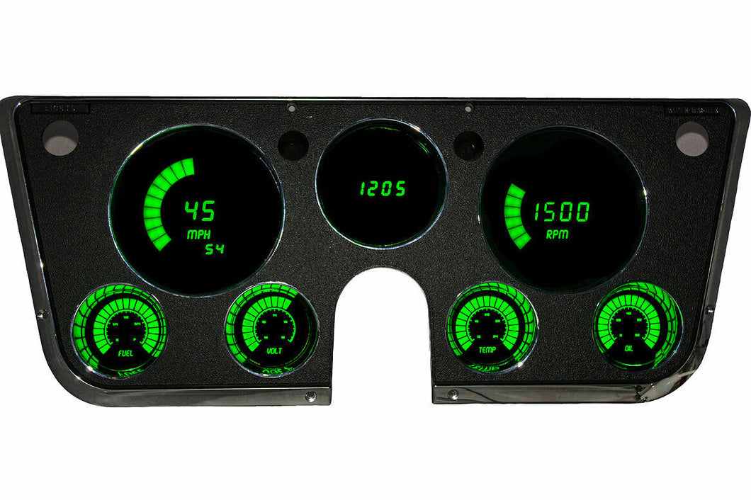 Intellitronix Green LED Digital Gauge Cluster Panel 1967-1972 Chevy Trucks