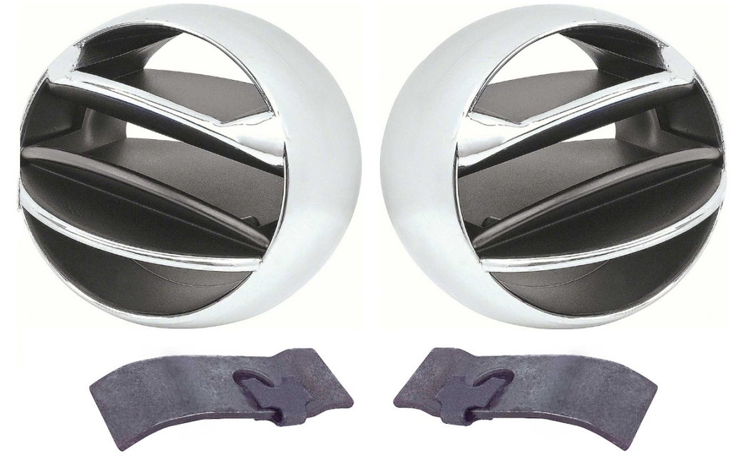 OER Chrome Dash AC Vent Ball Set For Bel Air Caprice Chevelle Impala Corvette