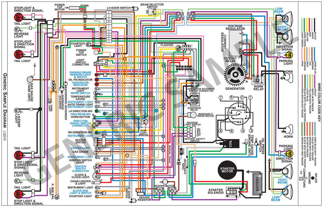 Laminated Colored Wiring Diagram 17