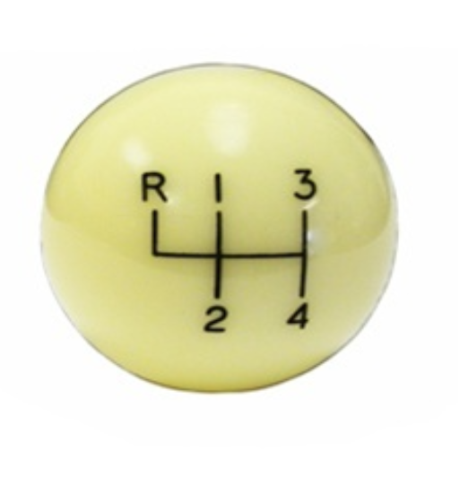 Ivory Four Speed Shift Knob With 3/8 Coarse Thread GTO Firebird Camaro 442 Nova