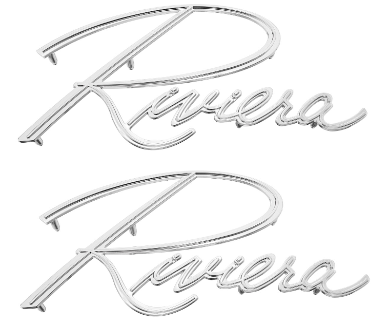 RestoParts Chrome Plated Front Fender Emblem Set 1963-1967 Buick Riviera