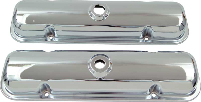 OER Chrome Valve Cover Set For 301-455ci Pontiac Engines With Drippers