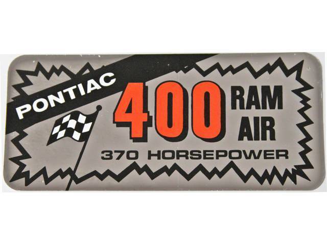 400 Ram Air 370 HP Valve Cover Decal Set GTO LeMans Firebird Grand Pri ...