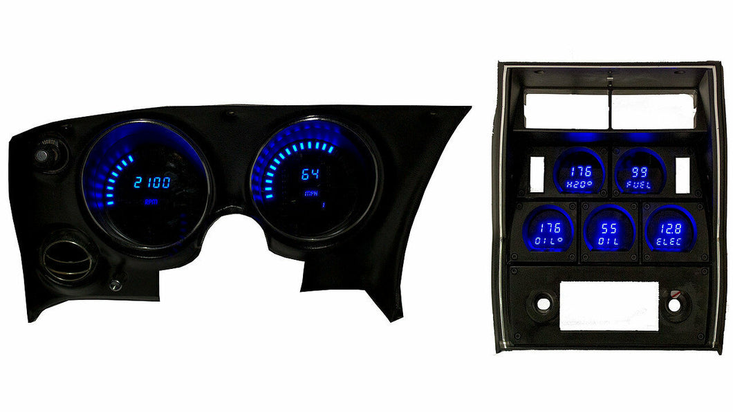 Intellitronix Blue LED Digital Gauge Cluster 1968-1977 Chevy Corvette Models