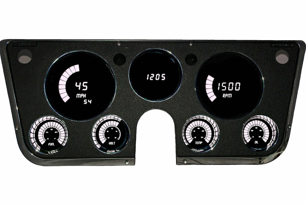 Intellitronix White LED Digital Gauge Cluster Panel 1967-1972 Chevy Trucks