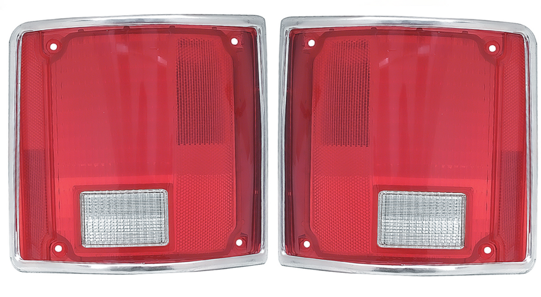 OER Tail Lamp Lens Set With Trim For  1973-1987 Chevy and GMC Trucks