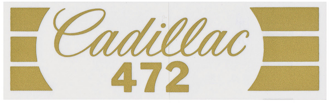 Cadillac 472 Air Cleaner Decal For 1968-1969 DeVille Eldorado Fleetwood