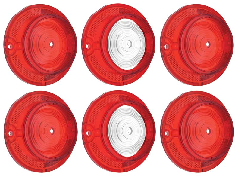 OER Tail Lamp and Back Up Lamp Lens Set For 1963 Chevy Impala Models
