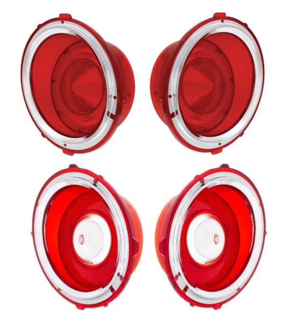 United Pacific Tail Light and Backup Light Lens Set 1970-73 Chevy Camaro