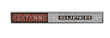 Load image into Gallery viewer, Trim Parts &quot;Cheyenne Super&quot; Dash Panel Glovebox Emblem For 1972 Chevy Trucks USA
