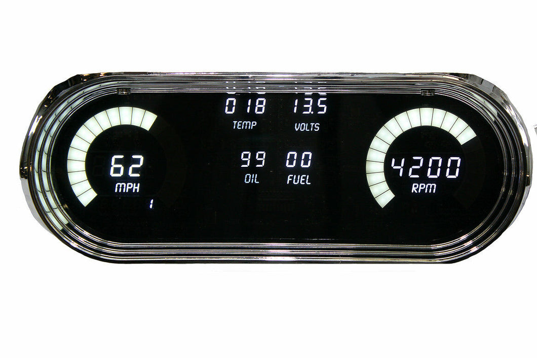 Intellitronix White LED Digital Gauge Cluster 1962-1965 Chevy II Nova Models