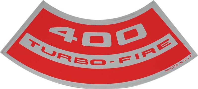 OER Air Cleaner Decal Turbo-Fire 400 Camaro Nova Chevelle Impala Corvette
