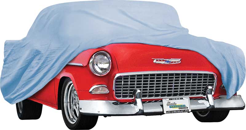 OER Single Layer Diamond Blue Indoor Car Cover 1955-1956 Chevy 4 Door Models