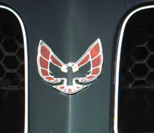 Load image into Gallery viewer, OER Red and Black Front End Bird Emblem For 1974-1976 Firebird and Trans AM
