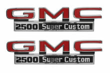 Load image into Gallery viewer, Trim Parts 1971-1972 GMC 1500 Custom Front Fender Emblem Set Made in the USA
