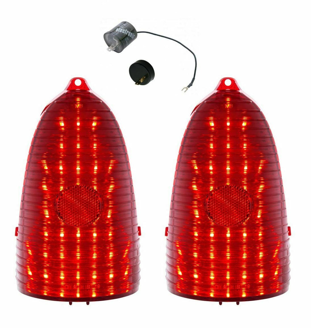 United Pacific One Piece 48 LED Tail Light Set 1955 Chevy Bel Air 150 210 Models