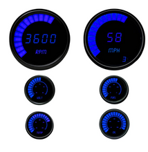 Load image into Gallery viewer, Universal Blue LED Digital Bargraph Gauge Set With Black Bezel Custom and Hotrod
