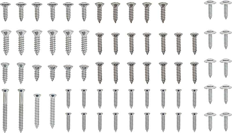 68 Piece Interior Screw Set For 1955 Chevy Bel Air 150 210 2 Door Sedan Models