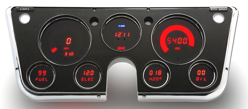 Intellitronix Red LED Digital Gauge Cluster Panel 1967-1972 Chevy Pickup Trucks
