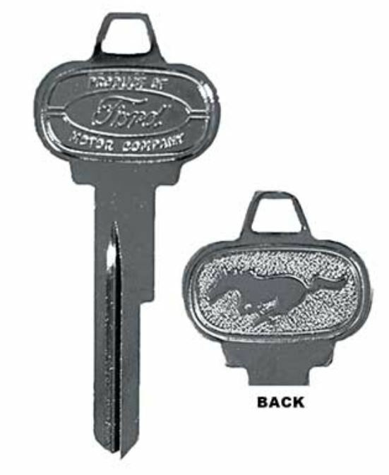 OER Trunk & Glovebox Key Blank w/ Pony & Ford Logo 1964-1966 Mustang