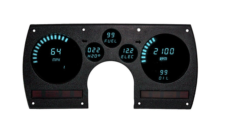 Intellitronix Teal LED Digital Gauge Cluster 1982-1990 Chevy Camaro Models