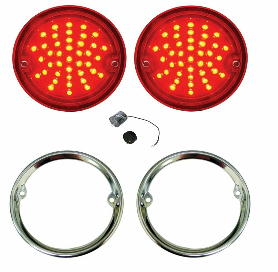 United Pacific SS Bezel and  LED Tail Light Set 1955-59 Chevy GMC Stepside Truck