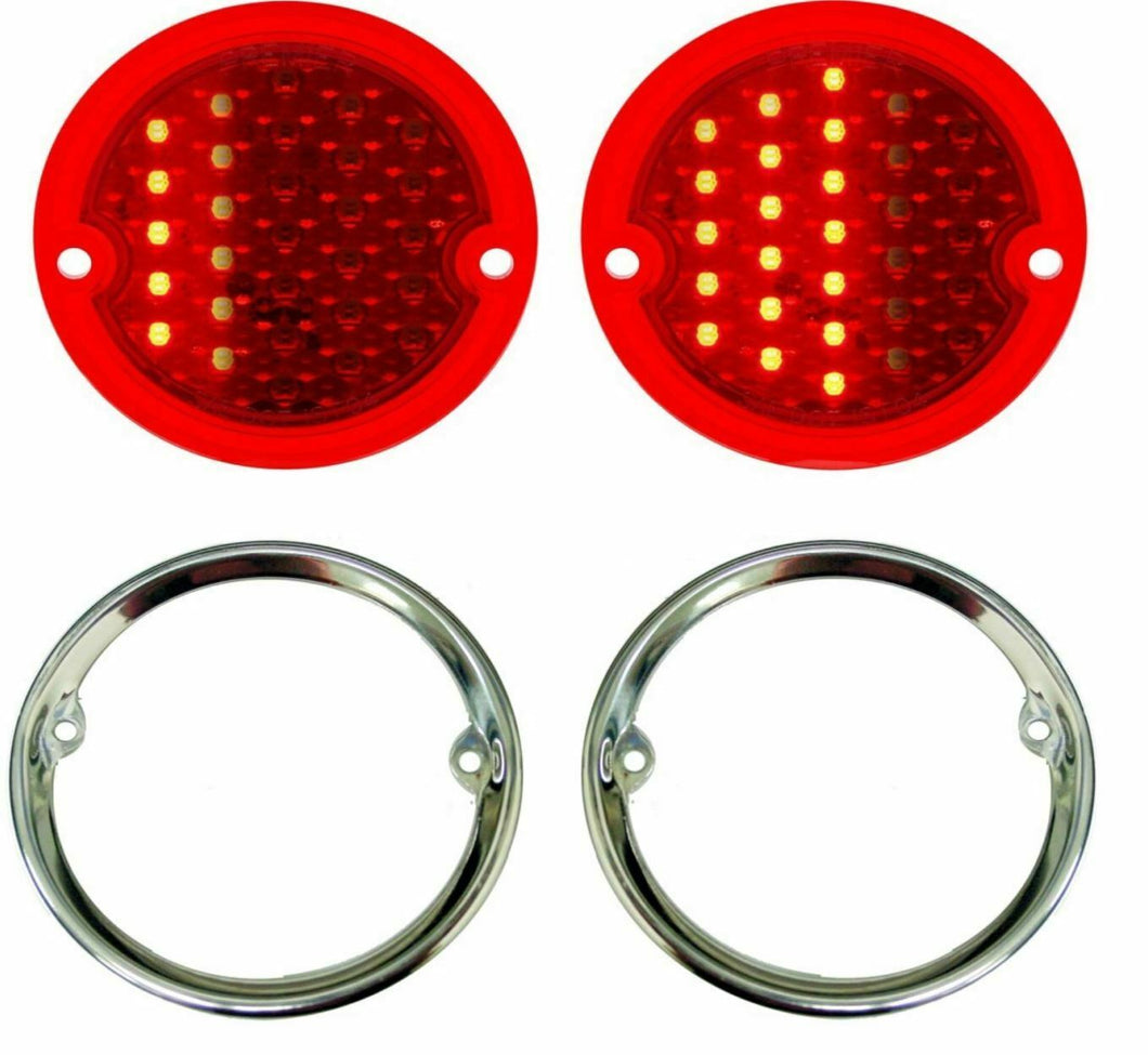 United Pacific LED Sequential Tail Light & Bezel Set 1955-1959 Chevy GMC Truck