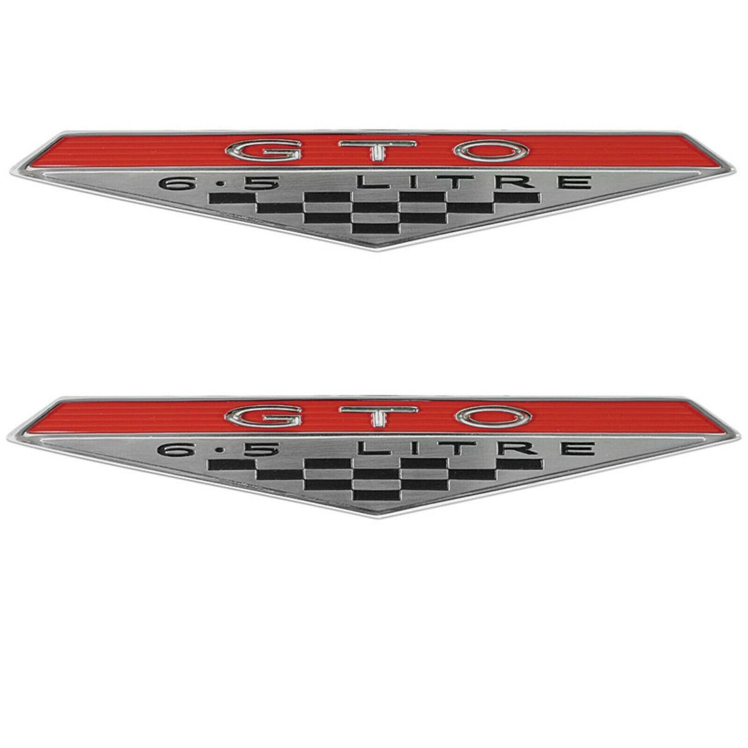 RestoParts Die-Cast Zinc Fend Emblem Set 6.5 Litre 1964-1968 Pontiac GTO