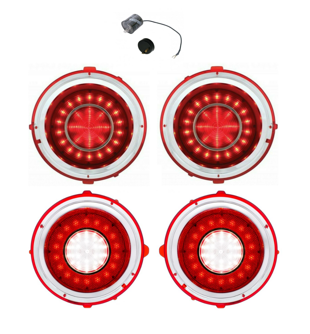 United Pacific LED Tail Light/Back-Up Light Set 1970-1973 Chevy Camaro w/Flasher