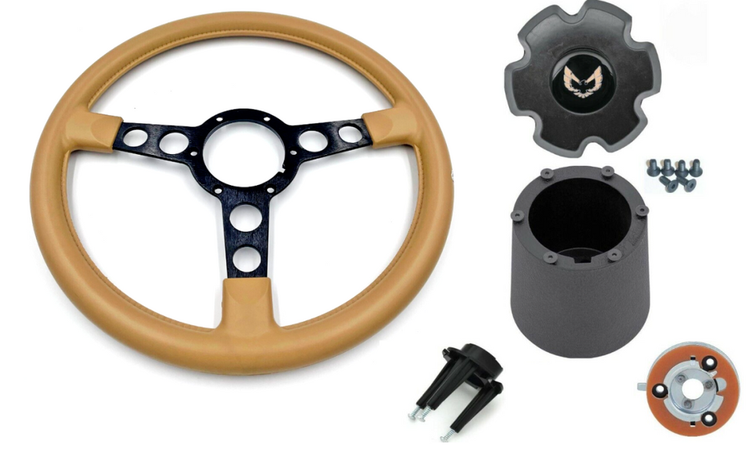 Gold Thin Grip Formula Steering Wheel Kit For 1972-1980 Firebird and Trans AM