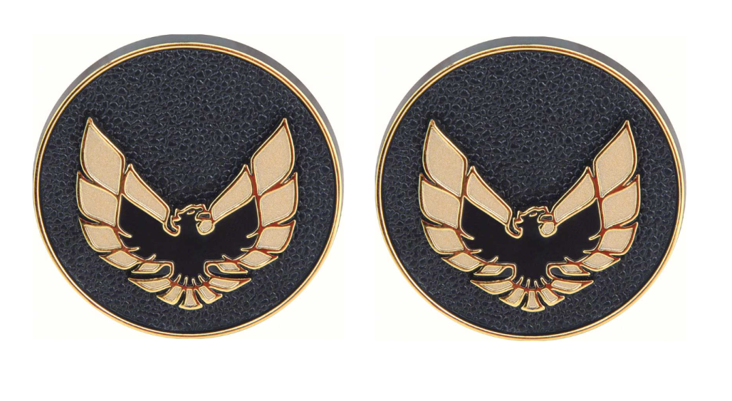 OER Black and Gold Door Panel Emblem Set 1970-1981 Firebird and Trans AM