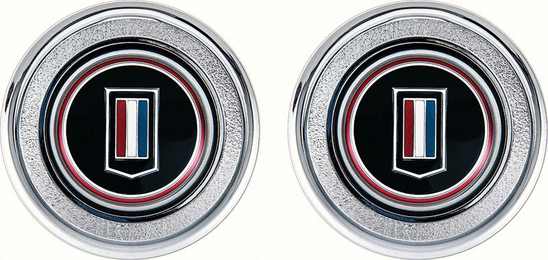 OER Interior Door Panel Emblem Set 1974-1979 Chevrolet Camaro Red/White/Blue